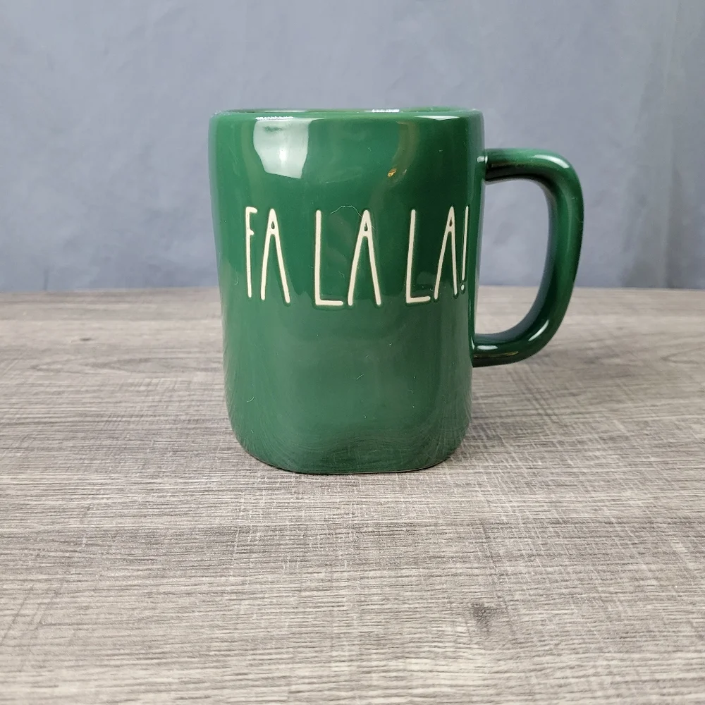 Rae Dunn Artisan Collection Ceramic Farmhouse Green Fa La La Mug
